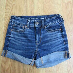 AE Dark Denim Jean Shorts
